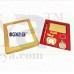 OkaeYa Gold Plated Pen And Visiting Card Holder And Apple Shape Clock And Key Ring